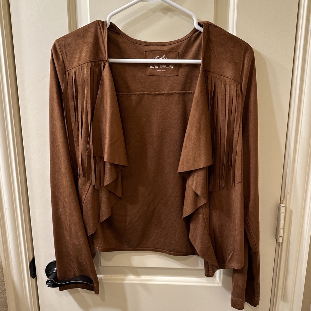 COPY - Girls brown fringe jacket from Justice